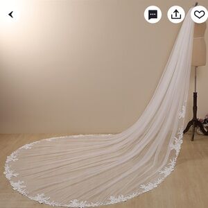Elegant White Lace Bridal Veil